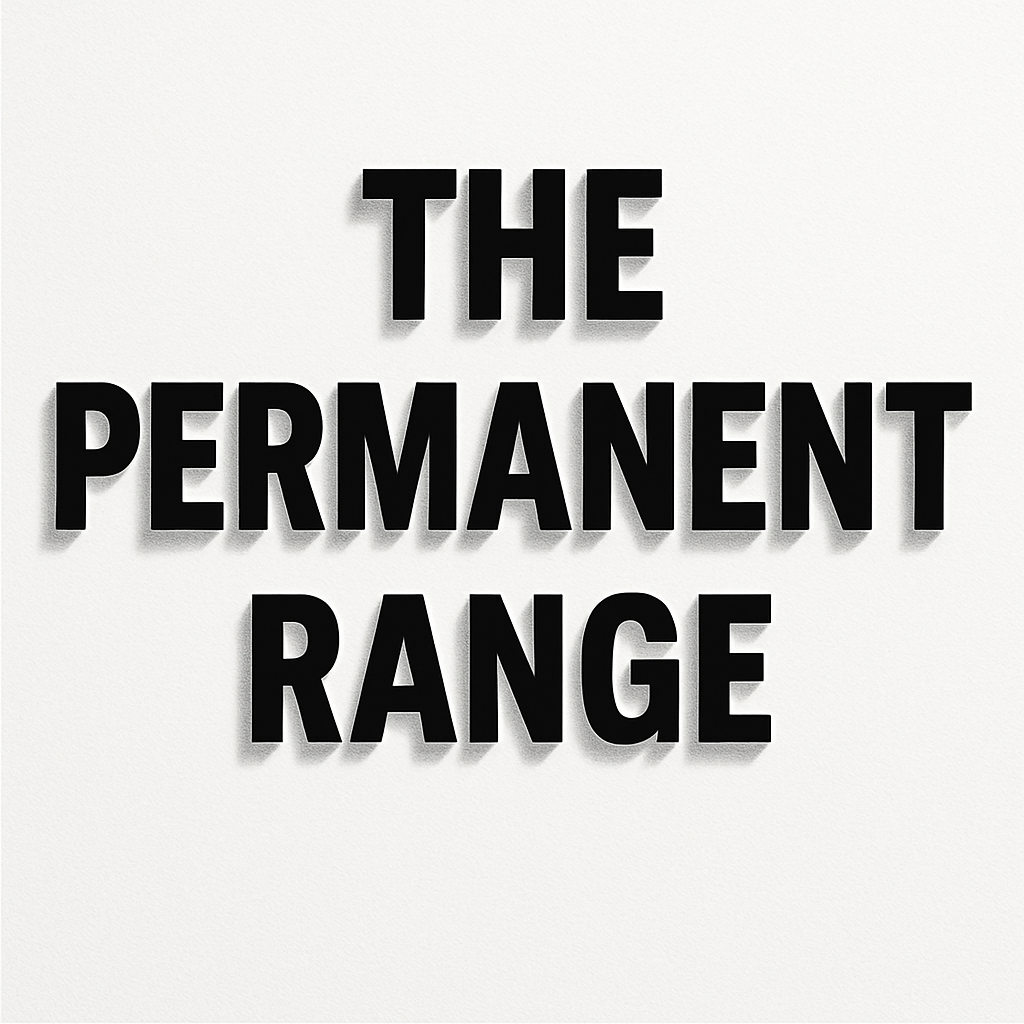 Text 'THE PERMANENT RANGE' in black on a white background
