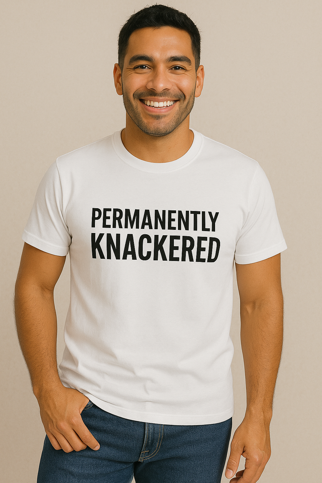 PERMANENTLY KNACKERED MENS TEE