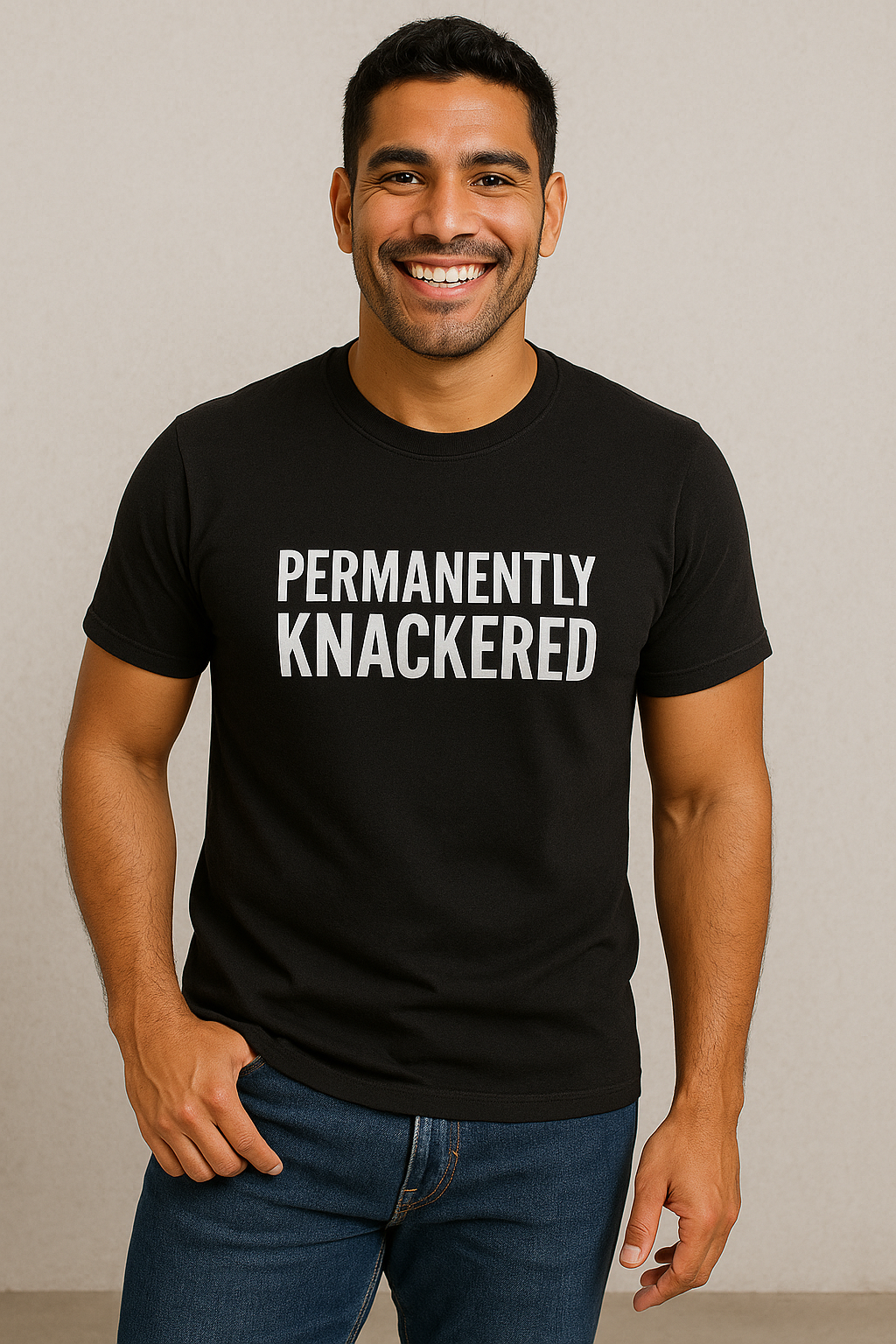 PERMANENTLY KNACKERED MENS TEE